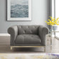 Modway Idyll Tufted Button Upholstered Leather Chesterfield Armchair FredCo