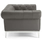 Modway Idyll Tufted Button Upholstered Leather Chesterfield Loveseat FredCo