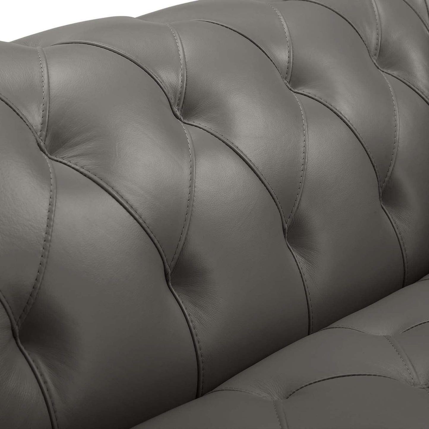 Modway Idyll Tufted Button Upholstered Leather Chesterfield Loveseat FredCo