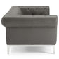 Modway Idyll Tufted Button Upholstered Leather Chesterfield Sofa FredCo