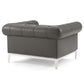 Modway Idyll Tufted Upholstered Leather Armchair Set of 2 FredCo