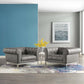 Modway Idyll Tufted Upholstered Leather Armchair Set of 2 FredCo
