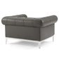 Modway Idyll Tufted Upholstered Leather Loveseat and Armchair FredCo