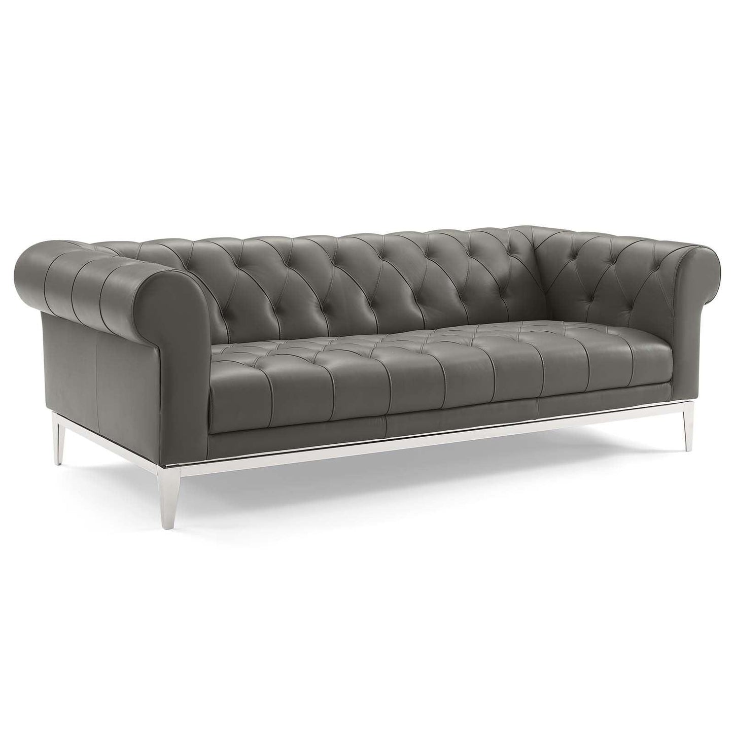 Modway Idyll Tufted Upholstered Leather Sofa and Loveseat Set FredCo