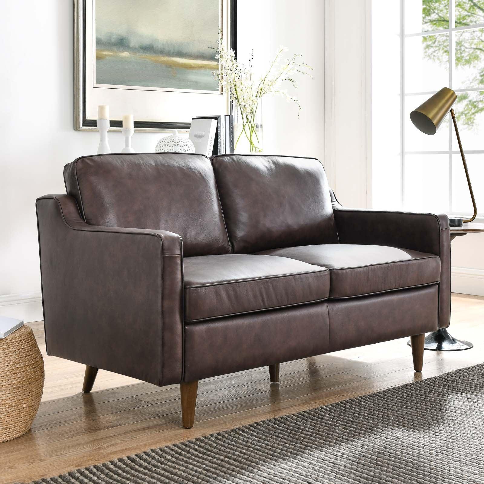 Modway Impart Genuine Leather Loveseat FredCo