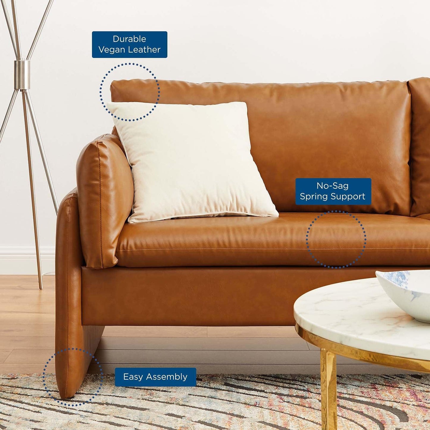Modway Indicate Vegan Leather Sofa FredCo