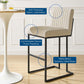 Modway Indulge Channel Tufted Fabric Bar Stool FredCo