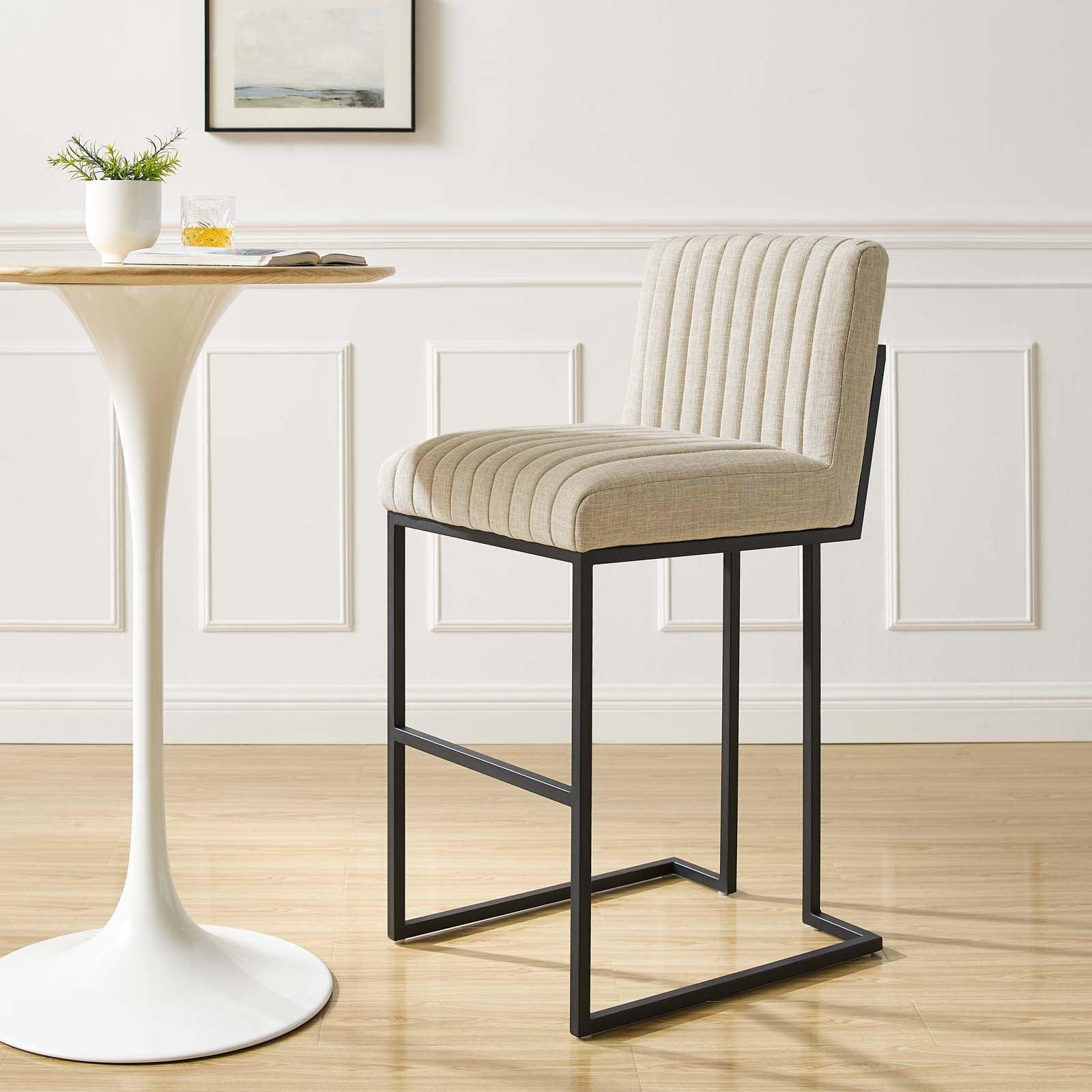 Modway Indulge Channel Tufted Fabric Bar Stool FredCo