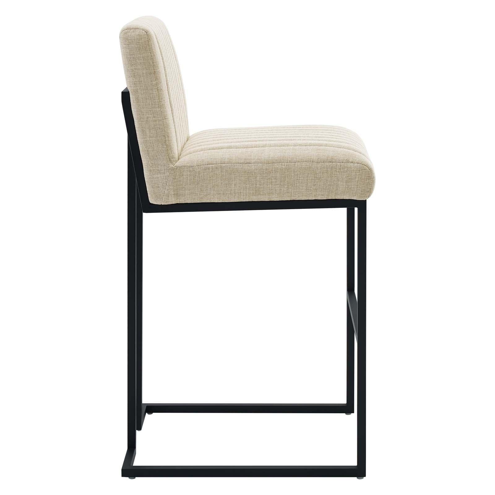 Modway Indulge Channel Tufted Fabric Bar Stools FredCo