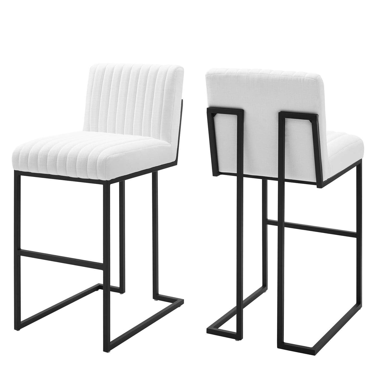 Modway Indulge Channel Tufted Fabric Bar Stools FredCo
