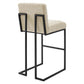 Modway Indulge Channel Tufted Fabric Bar Stools FredCo