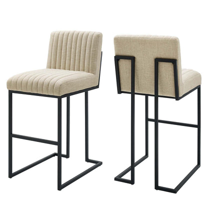 Modway Indulge Channel Tufted Fabric Bar Stools FredCo