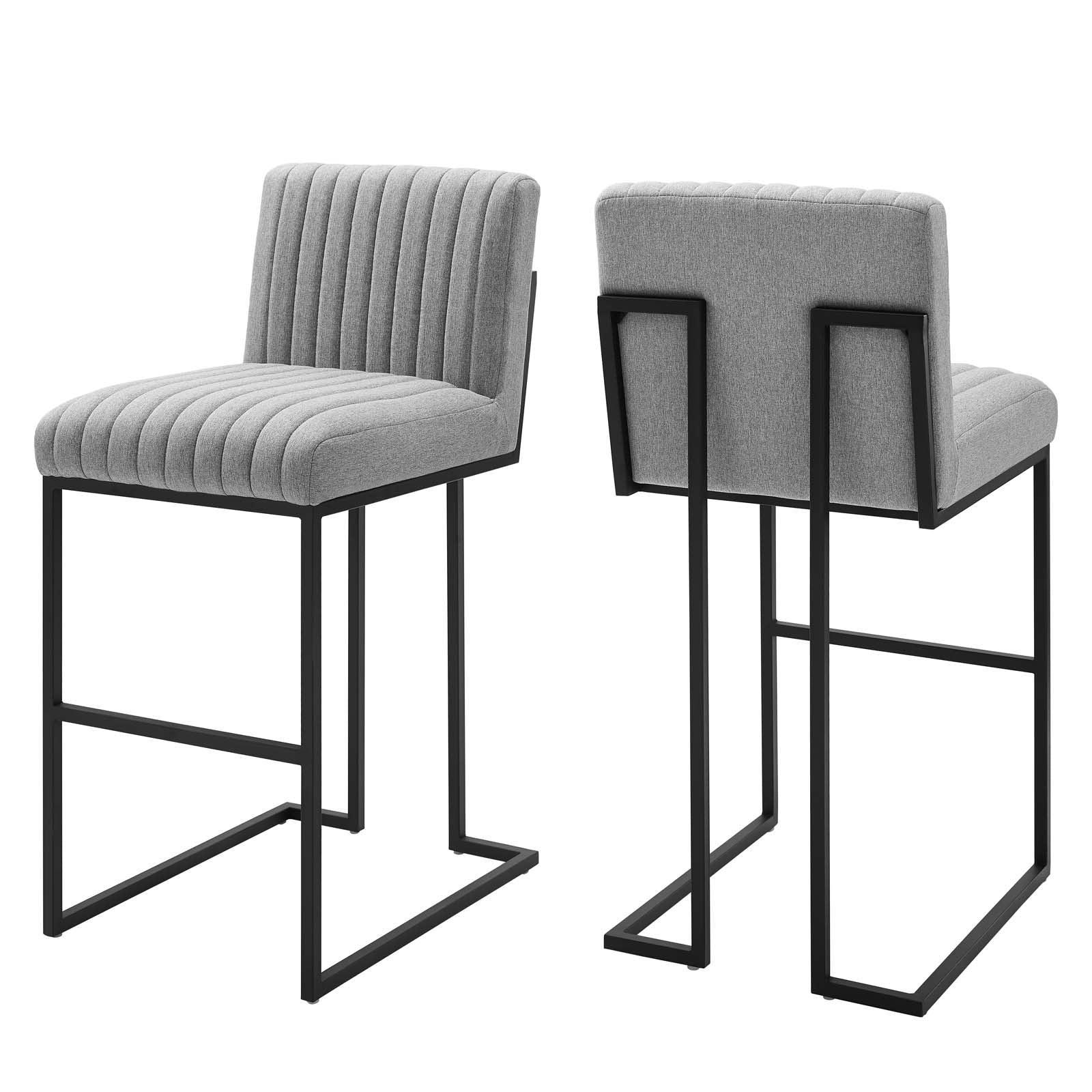 Modway Indulge Channel Tufted Fabric Bar Stools FredCo