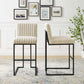 Modway Indulge Channel Tufted Fabric Bar Stools FredCo