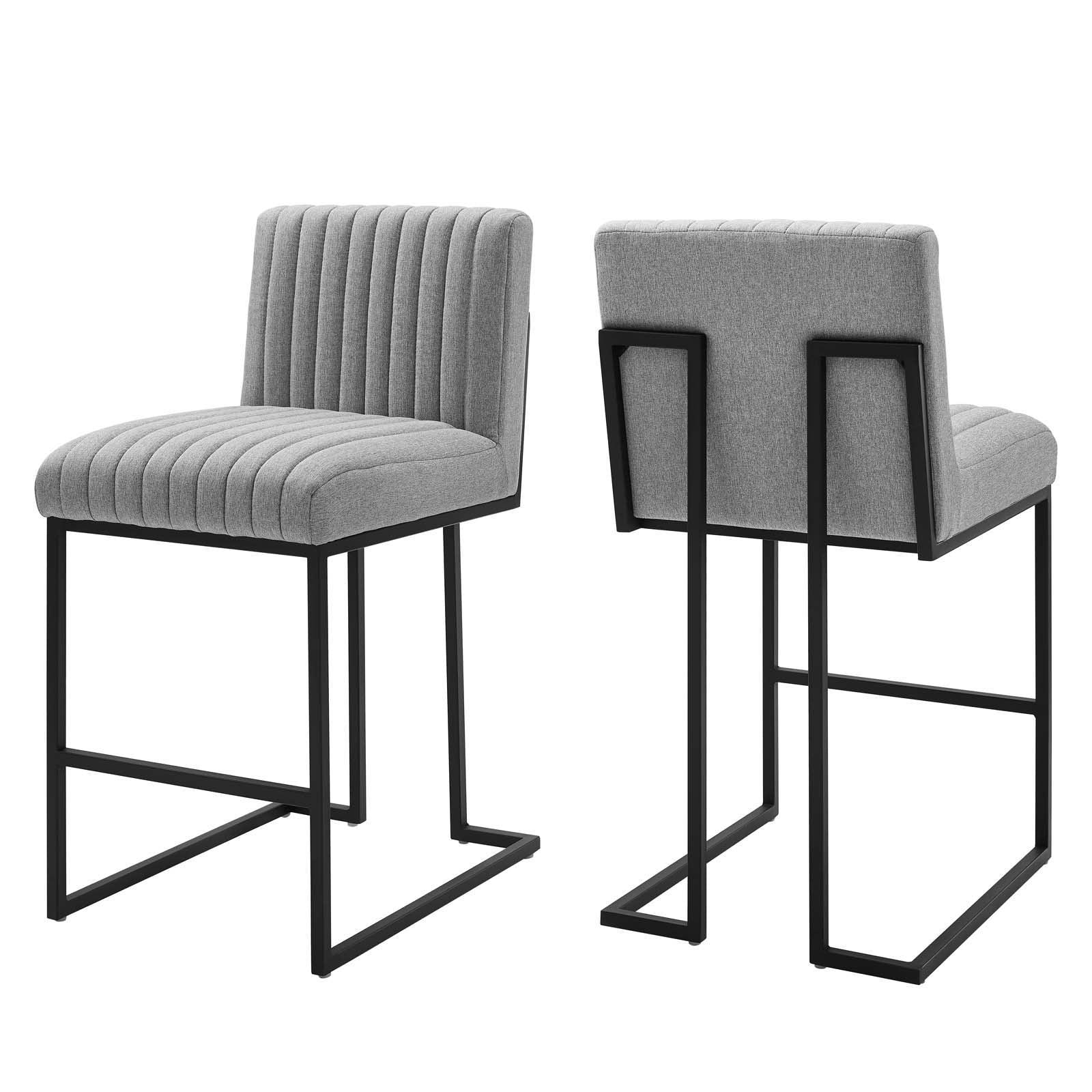Modway Indulge Channel Tufted Fabric Counter Stools - Set of 2 FredCo