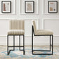 Modway Indulge Channel Tufted Fabric Counter Stools - Set of 2 FredCo