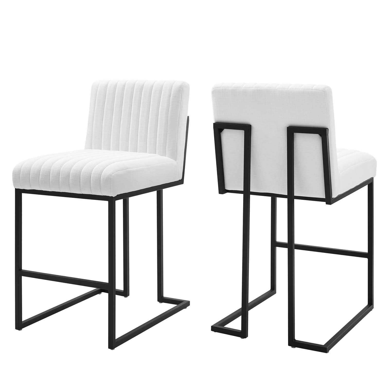 Modway Indulge Channel Tufted Fabric Counter Stools - Set of 2 FredCo