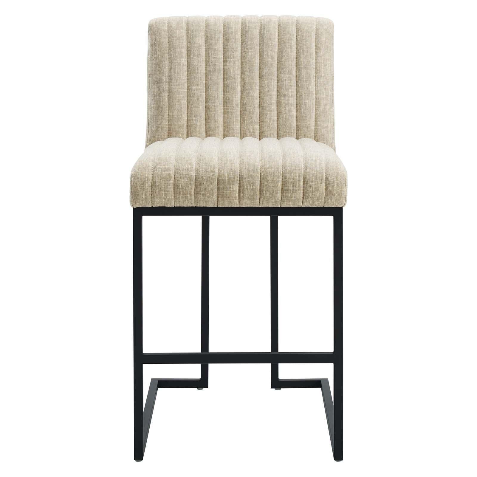 Modway Indulge Channel Tufted Fabric Counter Stools - Set of 2 FredCo