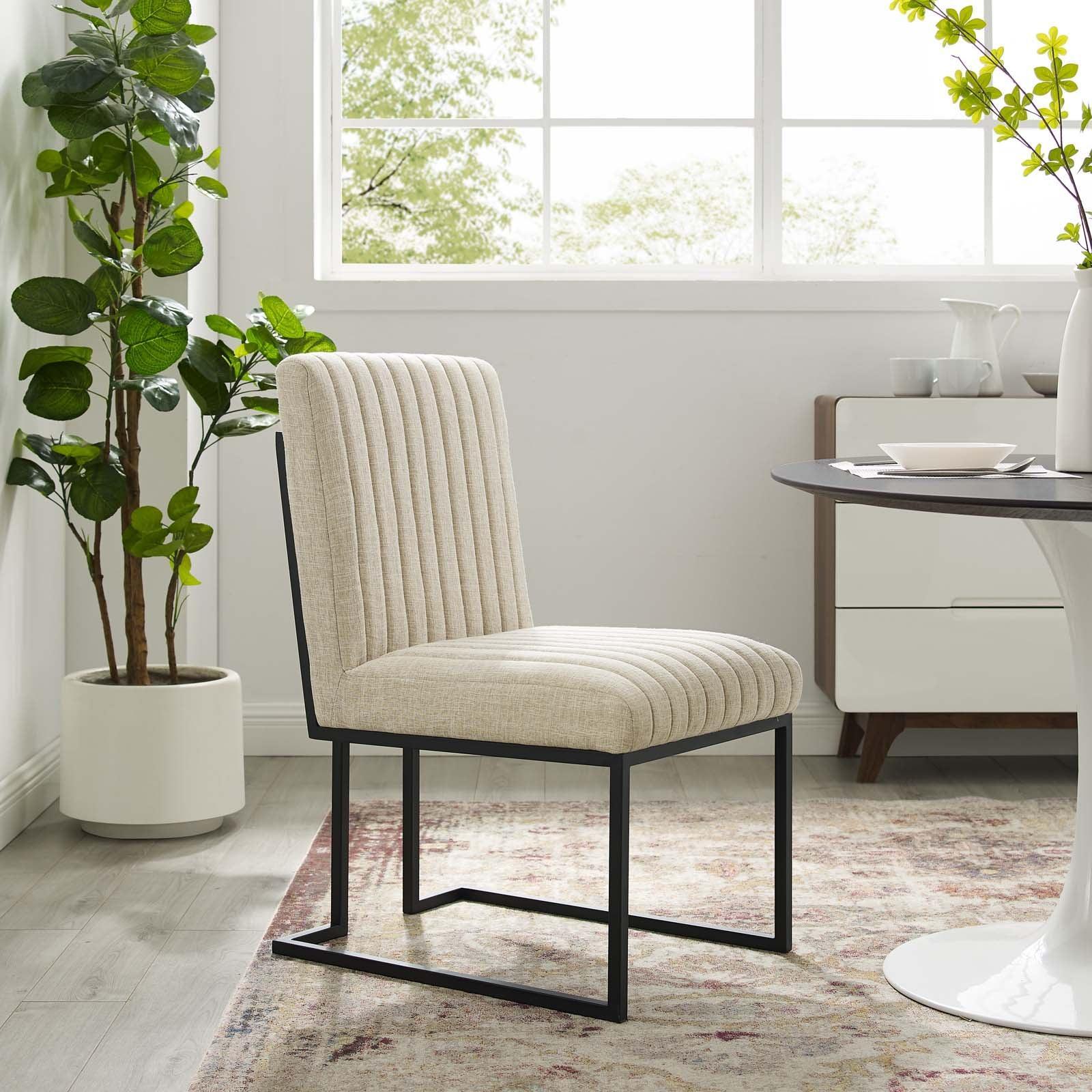 Modway Indulge Channel Tufted Fabric Dining Chair FredCo
