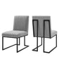 Modway Indulge Channel Tufted Fabric Dining Chairs - Set of 2 FredCo