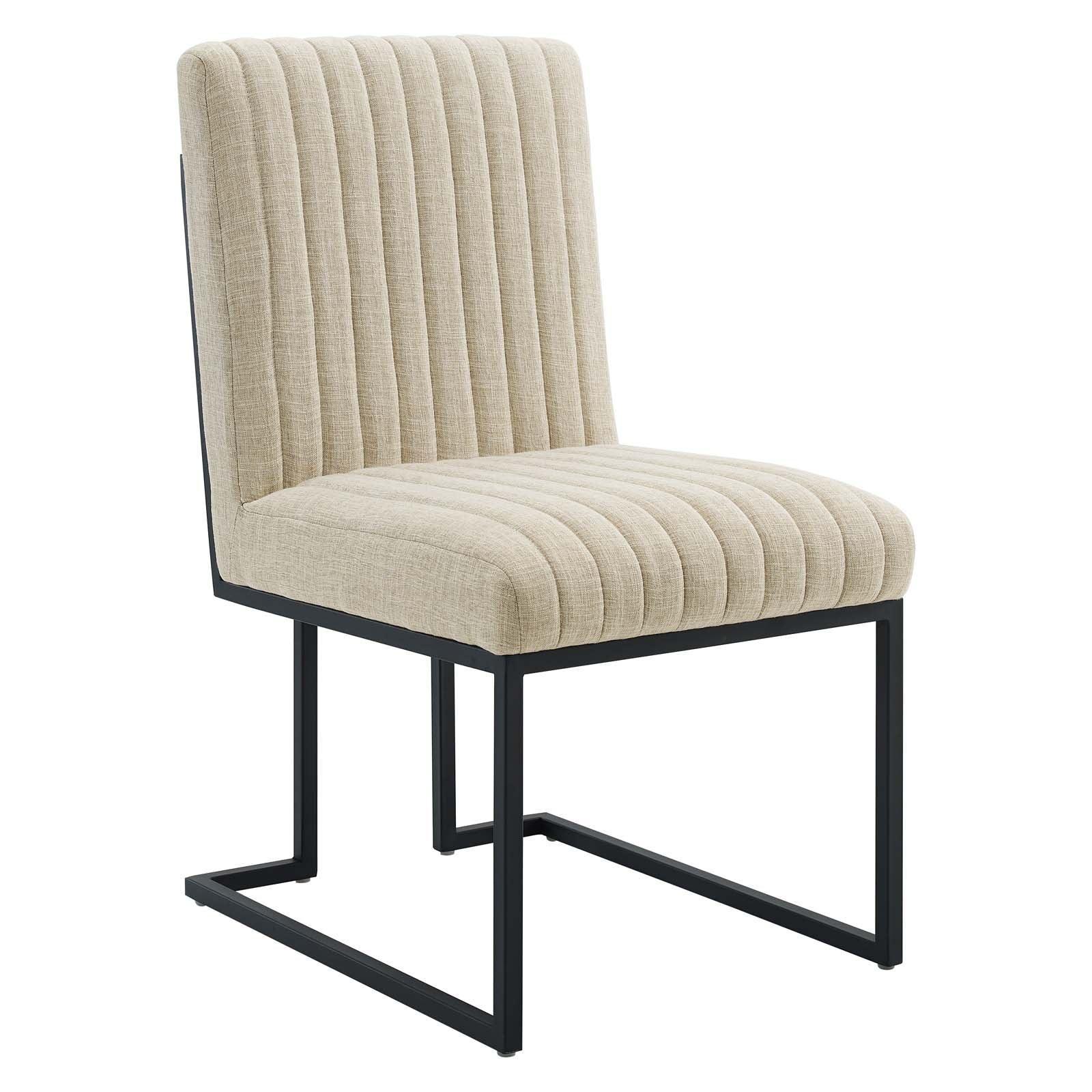 Modway Indulge Channel Tufted Fabric Dining Chairs - Set of 2 FredCo