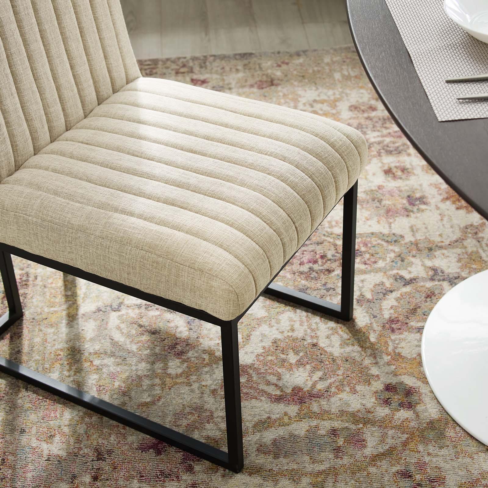 Modway Indulge Channel Tufted Fabric Dining Chairs - Set of 2 FredCo