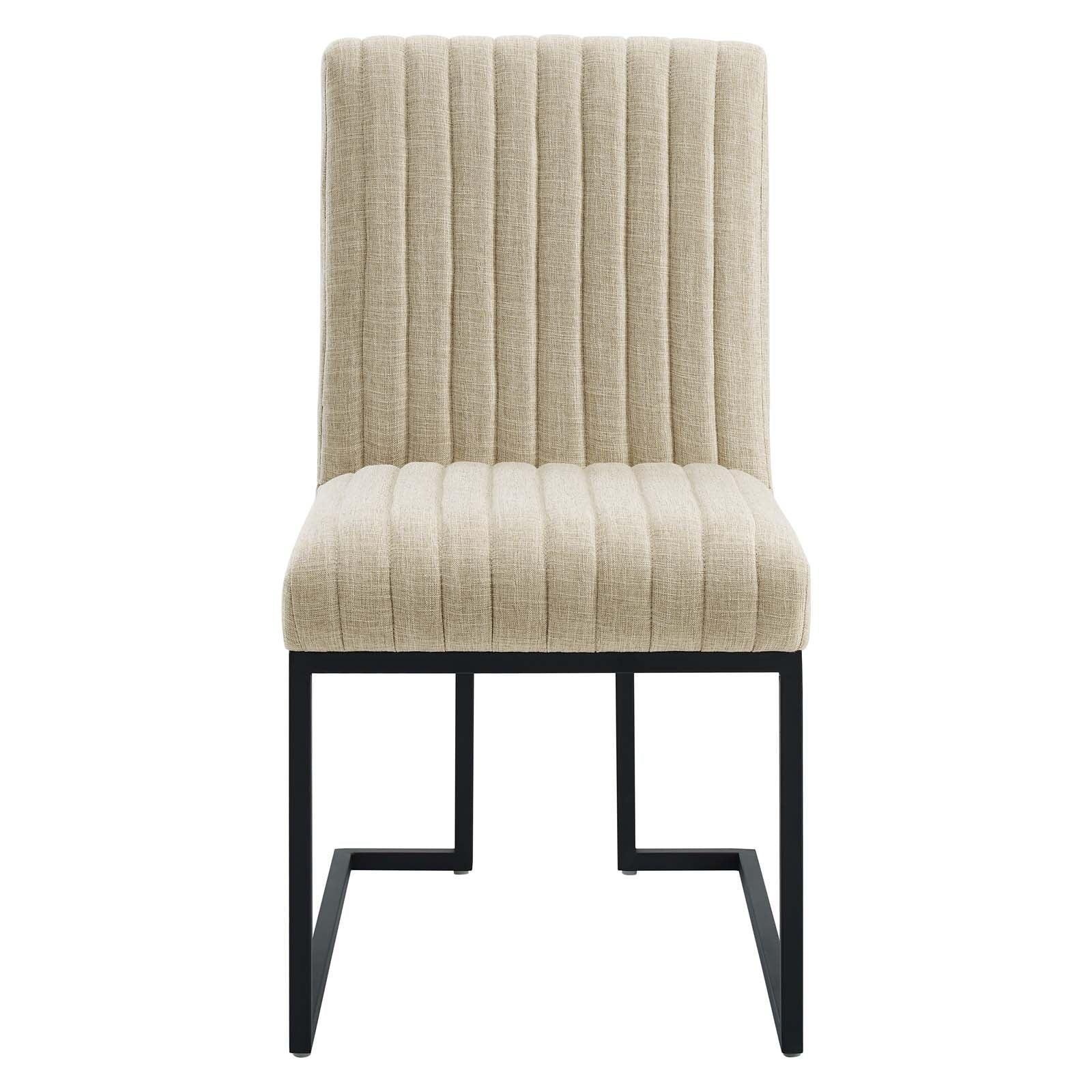 Modway Indulge Channel Tufted Fabric Dining Chairs - Set of 2 FredCo