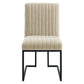 Modway Indulge Channel Tufted Fabric Dining Chairs - Set of 2 FredCo