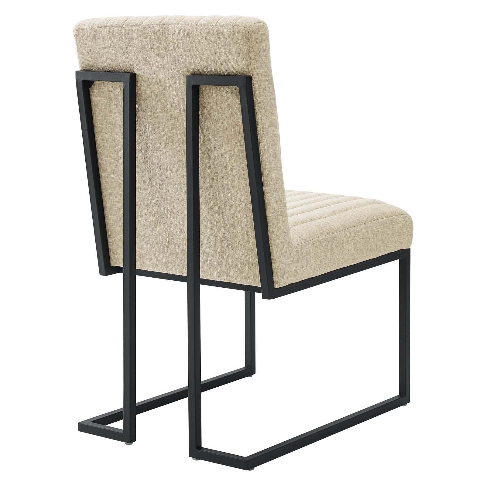 Modway Indulge Channel Tufted Fabric Dining Chairs - Set of 2 FredCo