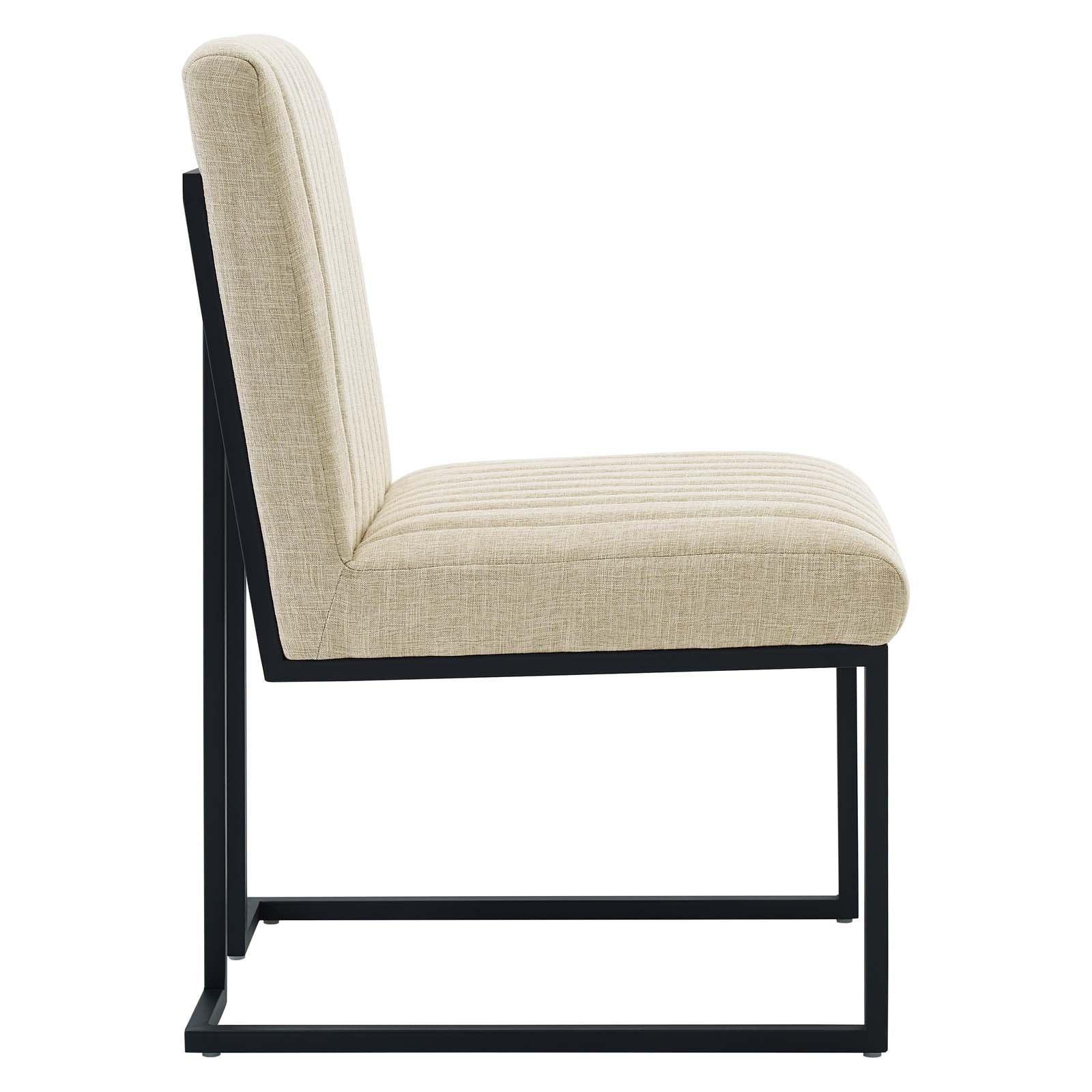 Modway Indulge Channel Tufted Fabric Dining Chairs - Set of 2 FredCo