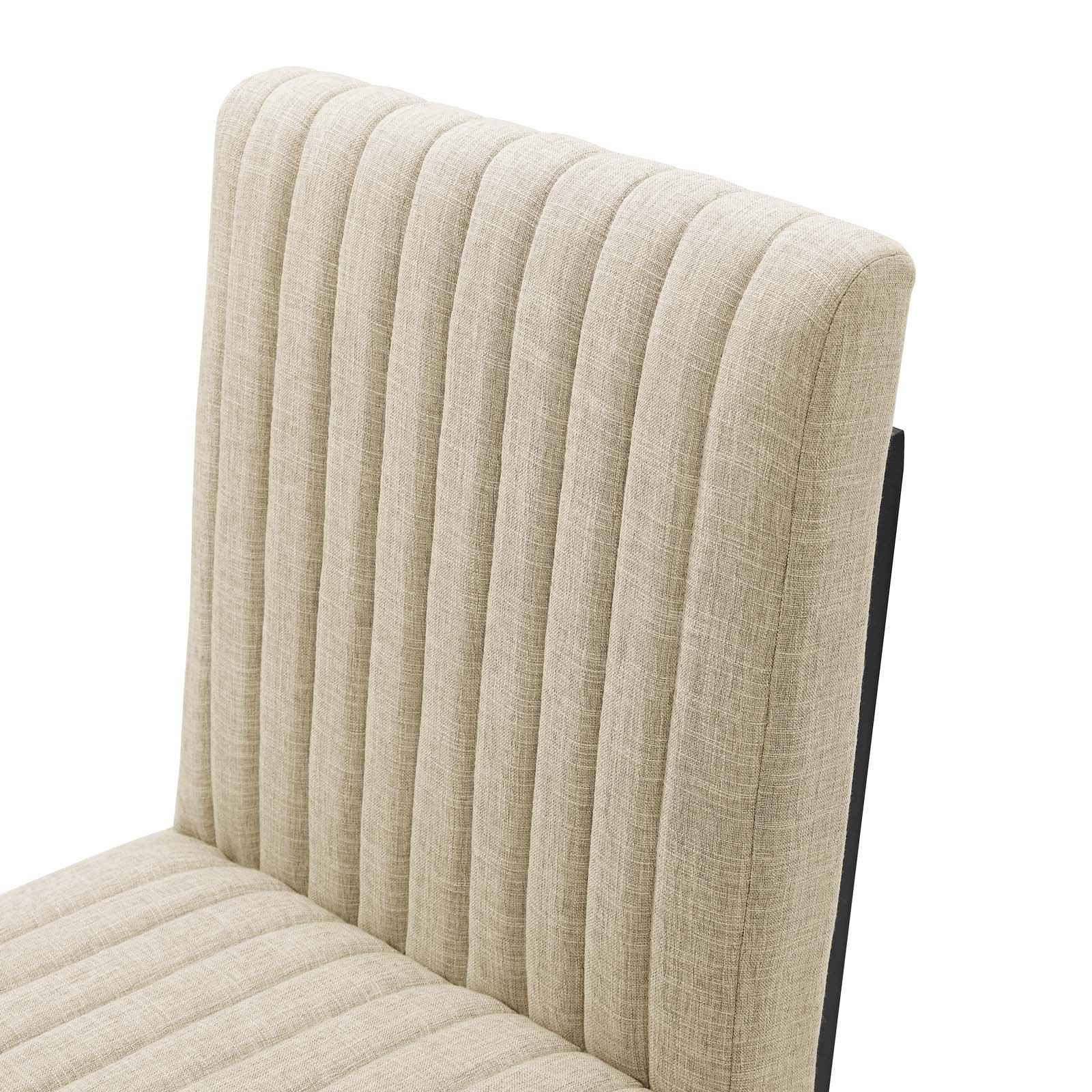 Modway Indulge Channel Tufted Fabric Dining Chairs - Set of 2 FredCo