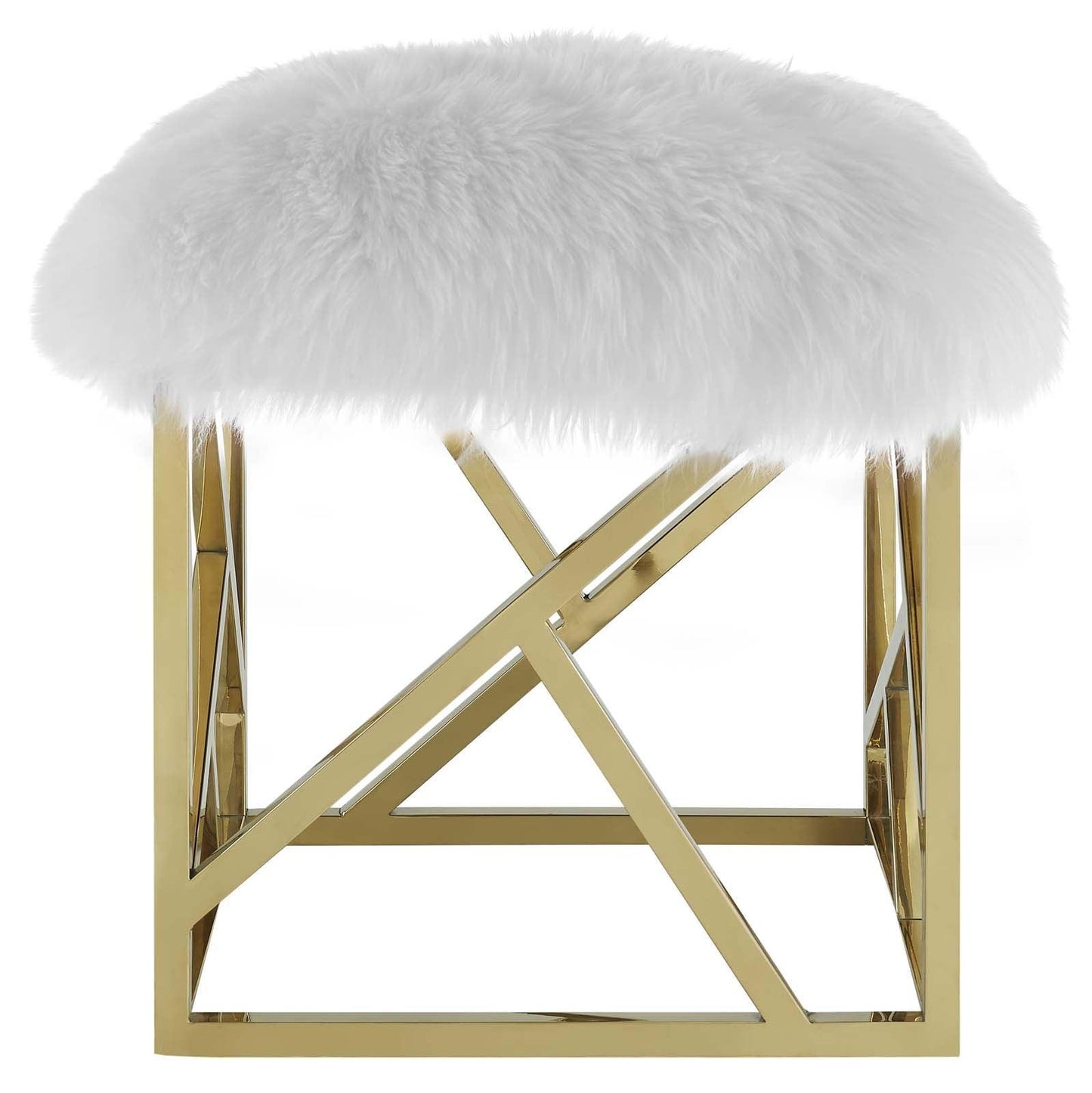 Modway Intersperse Sheepskin Ottoman FredCo