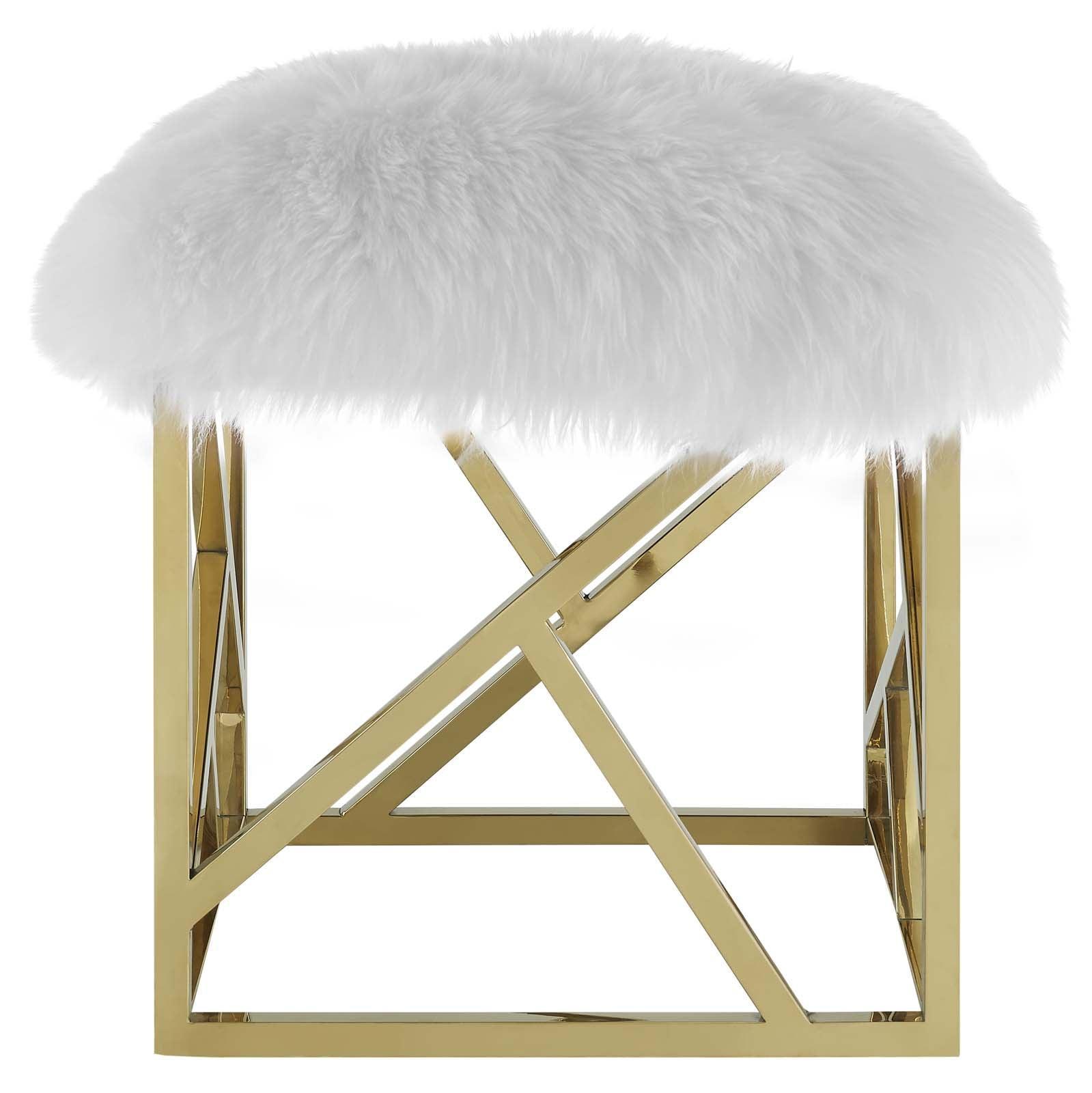 Modway Intersperse Sheepskin Ottoman FredCo