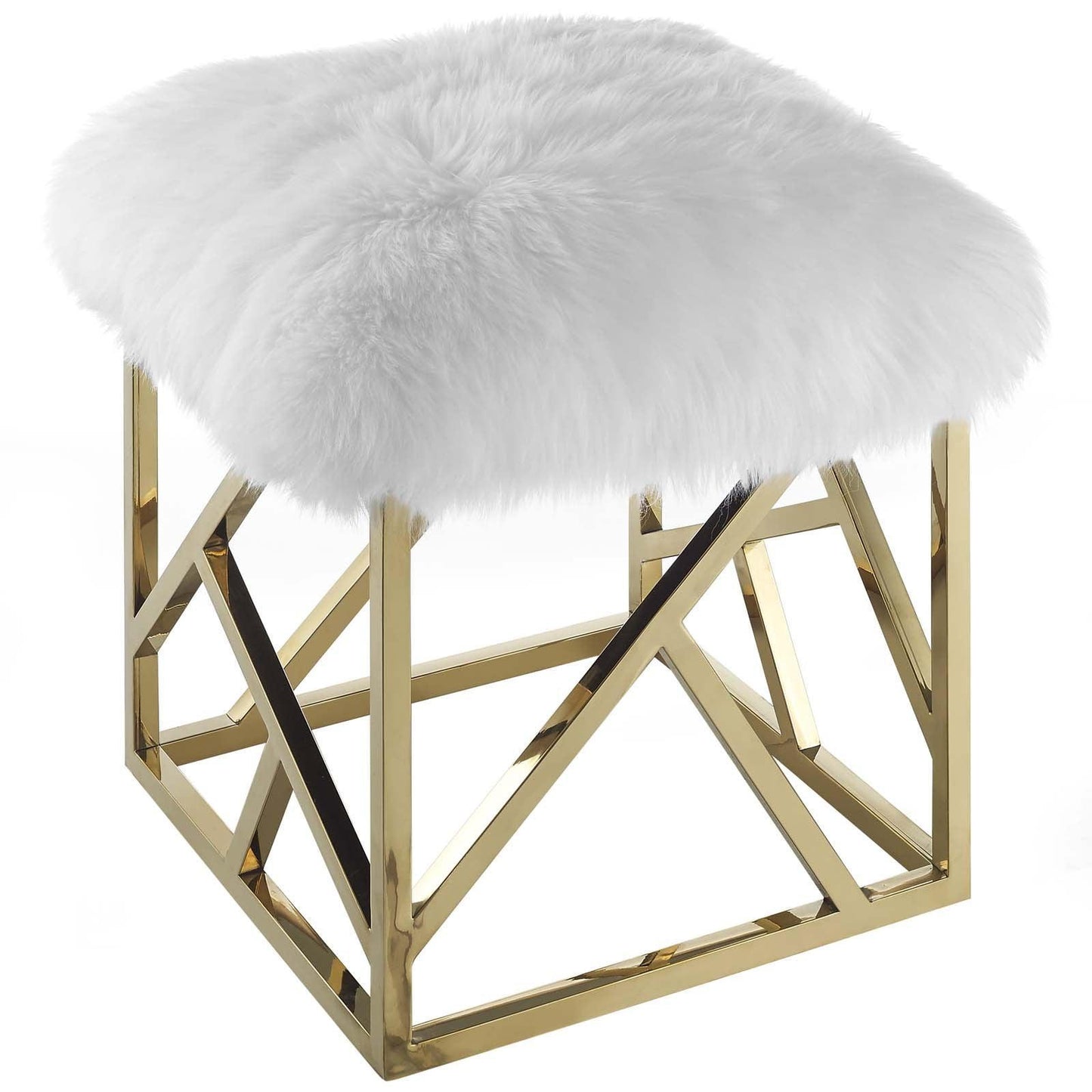 Modway Intersperse Sheepskin Ottoman FredCo
