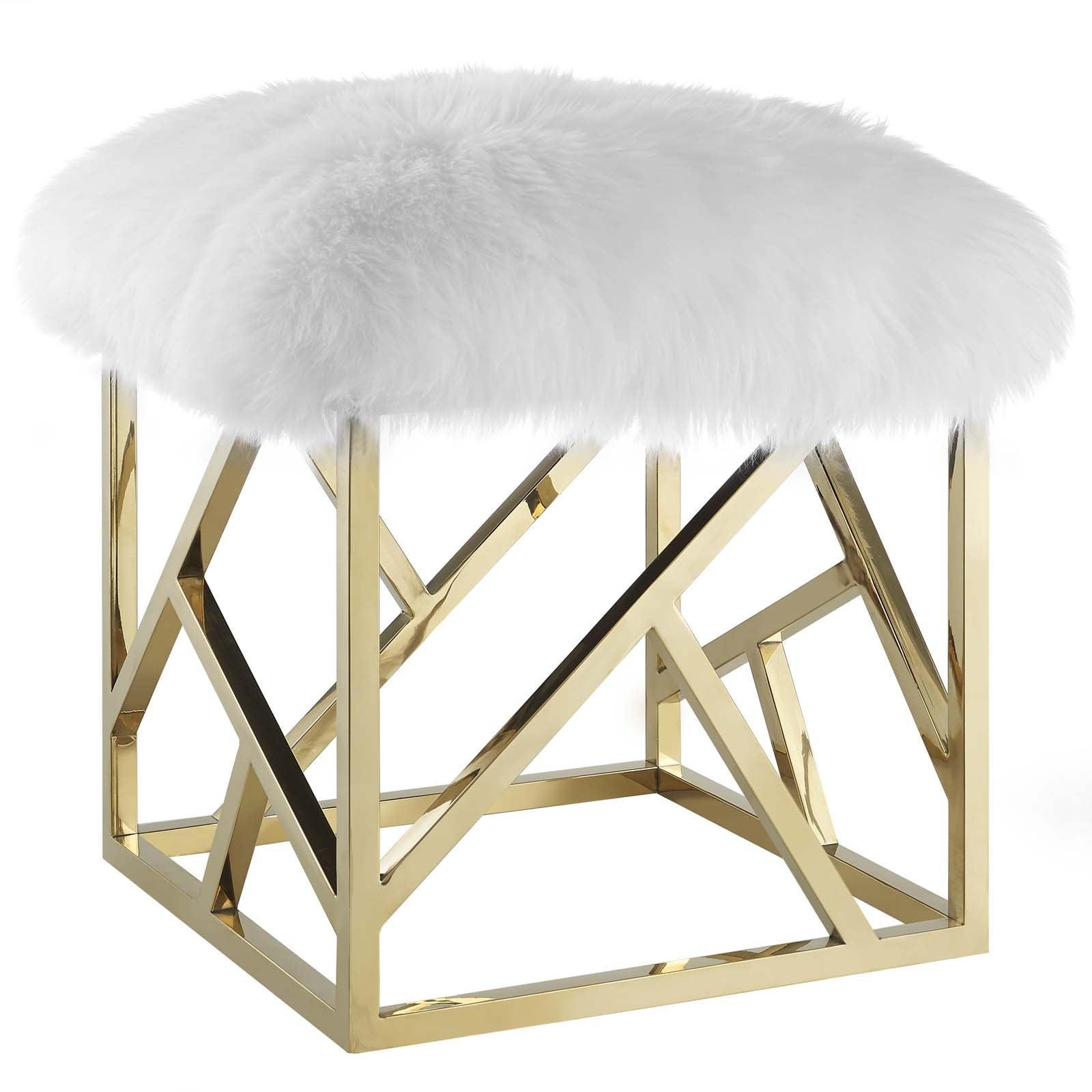 Modway Intersperse Sheepskin Ottoman FredCo