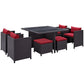 Modway Inverse 9 Piece Outdoor Patio Dining Set FredCo