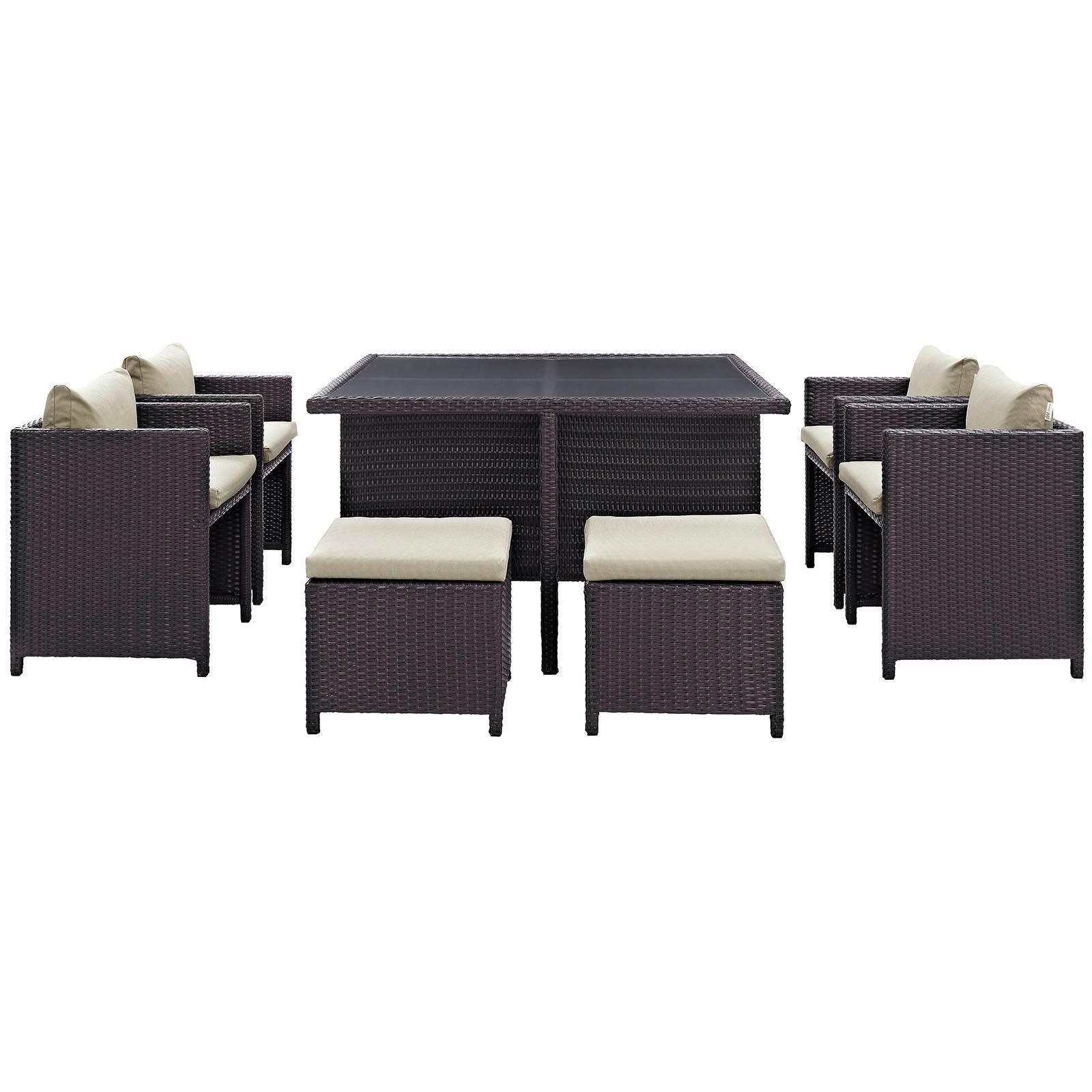 Modway Inverse 9 Piece Outdoor Patio Dining Set FredCo