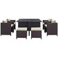 Modway Inverse 9 Piece Outdoor Patio Dining Set FredCo