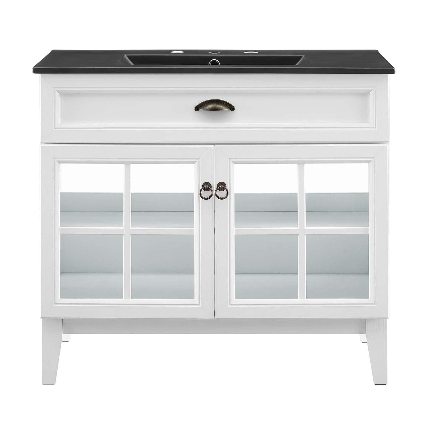 Modway Isle 36" Bathroom Vanity Cabinet EEI-5478-WHI-BLK FredCo