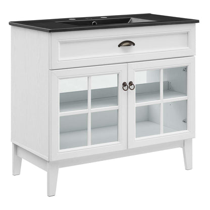 Modway Isle 36" Bathroom Vanity Cabinet EEI-5478-WHI-BLK FredCo
