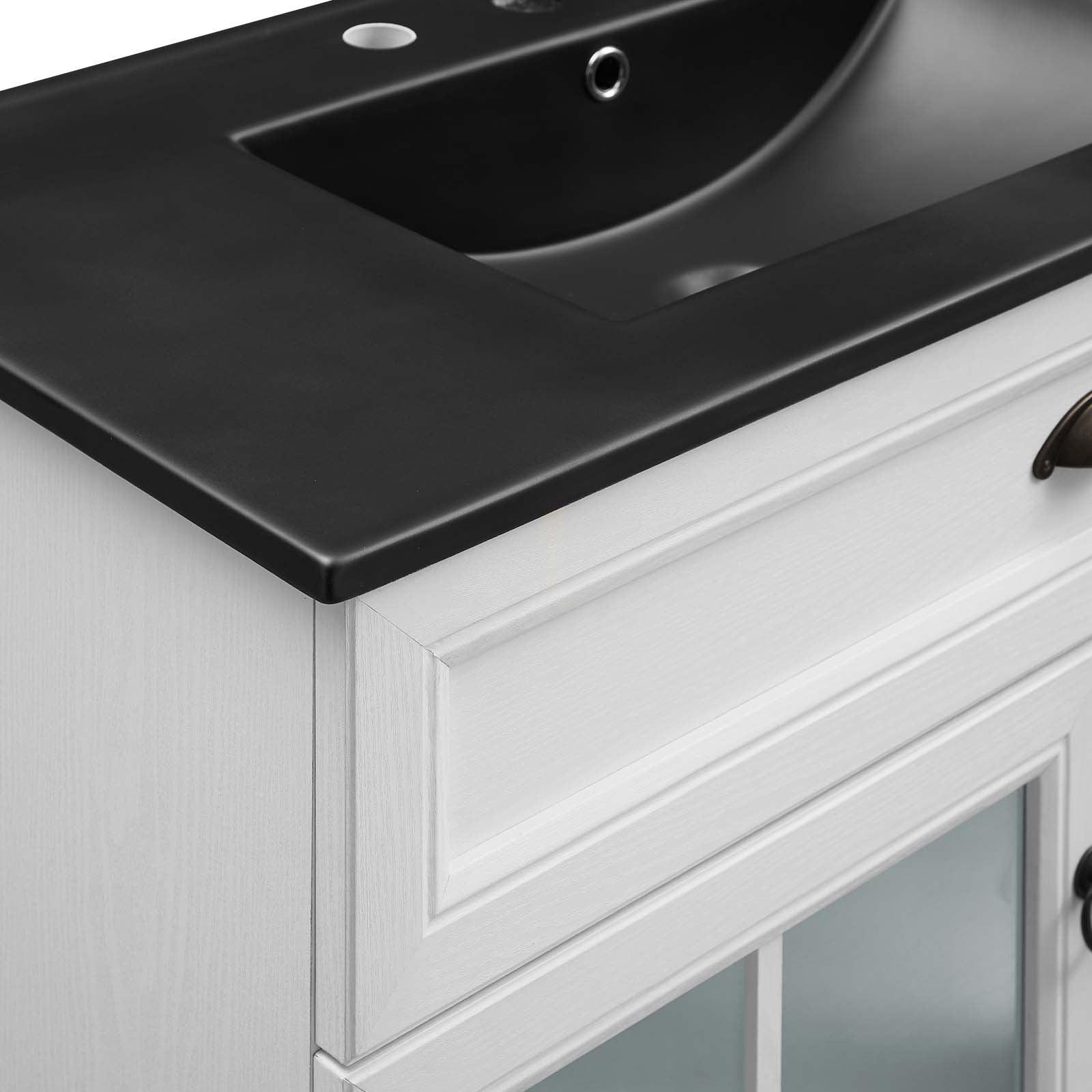 Modway Isle 36" Bathroom Vanity Cabinet EEI-5478-WHI-BLK FredCo