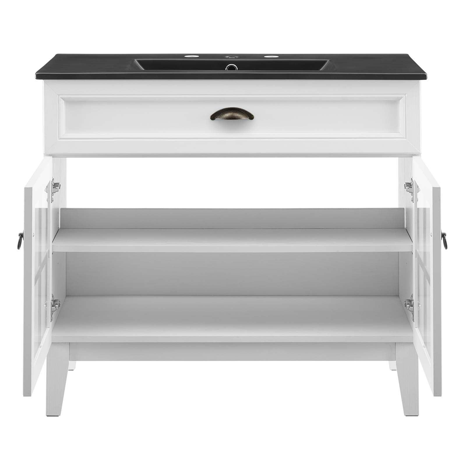 Modway Isle 36" Bathroom Vanity Cabinet EEI-5478-WHI-BLK FredCo