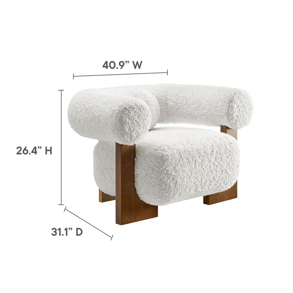 Modway Jace Faux Fur Fabric Accent Chair FredCo