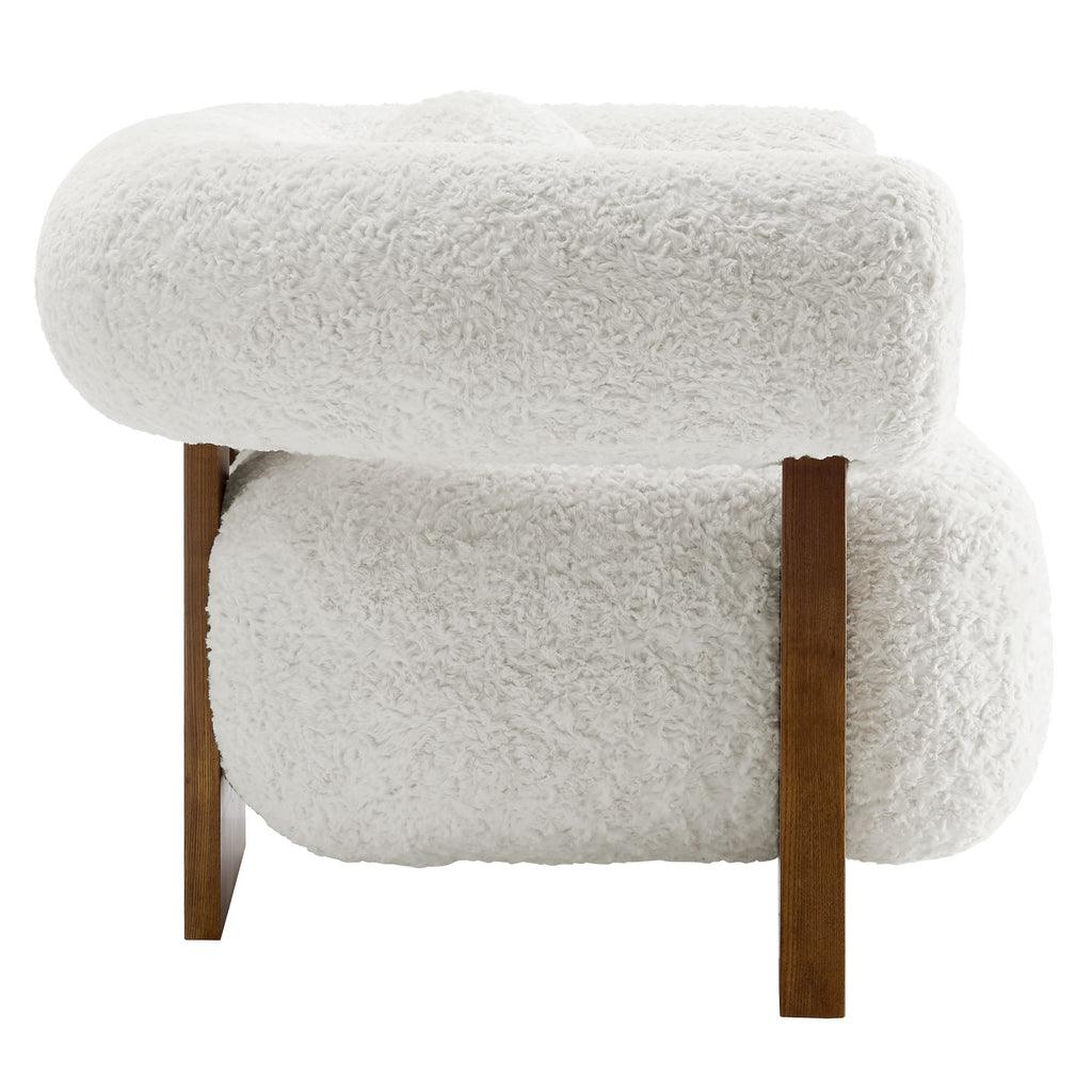 Modway Jace Faux Fur Fabric Accent Chair FredCo