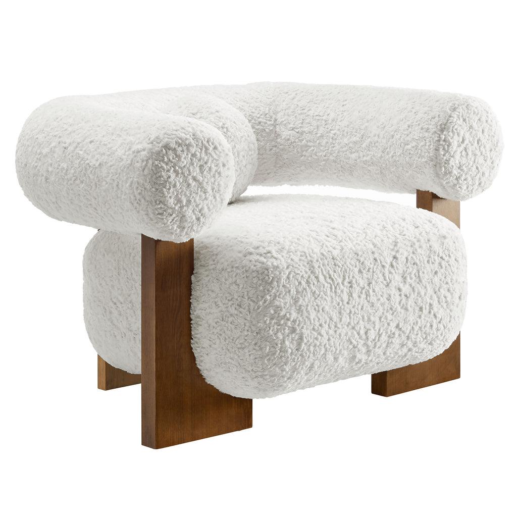 Modway Jace Faux Fur Fabric Accent Chair FredCo