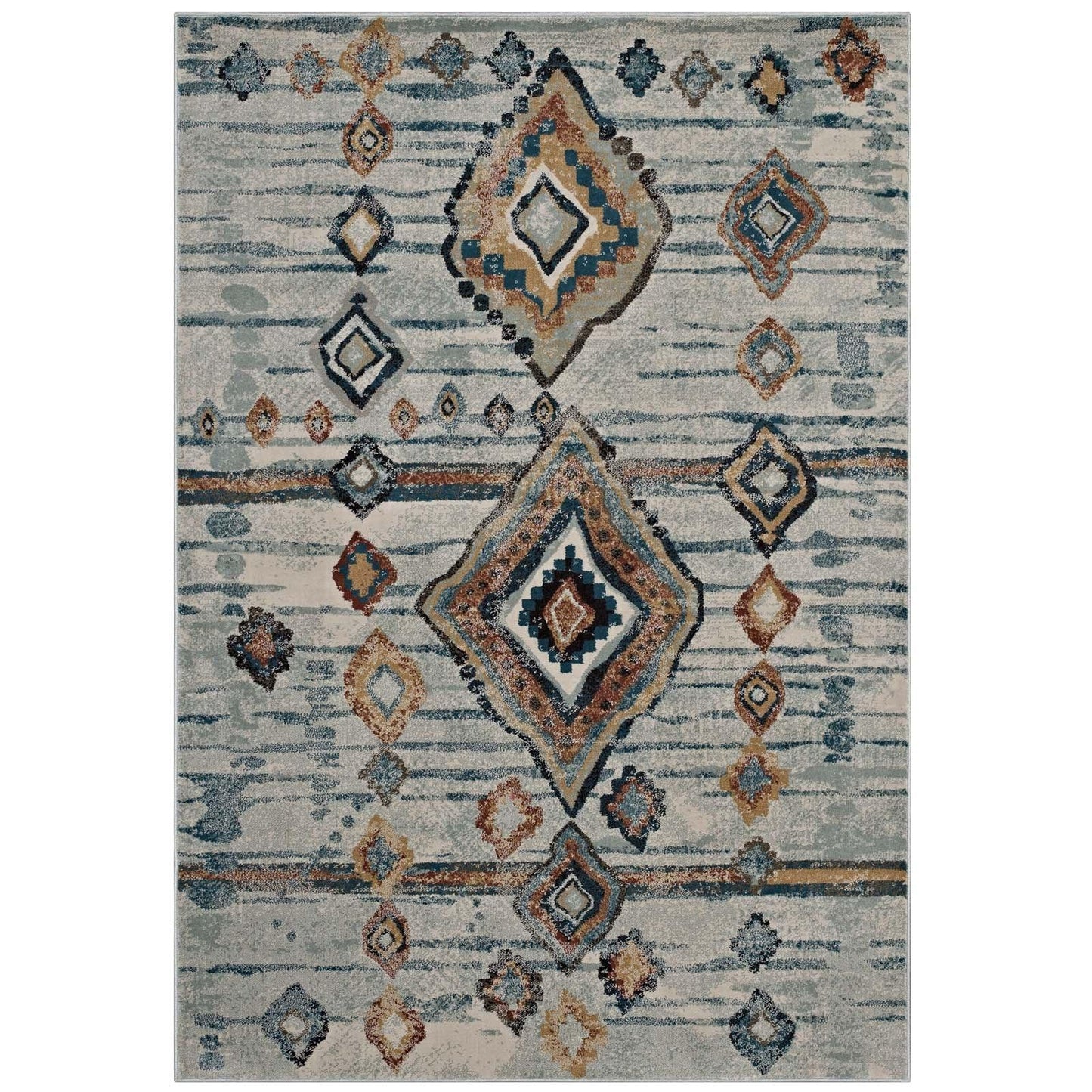 Modway Jenica Distressed Moroccan Tribal Abstract Diamond Area Rug FredCo