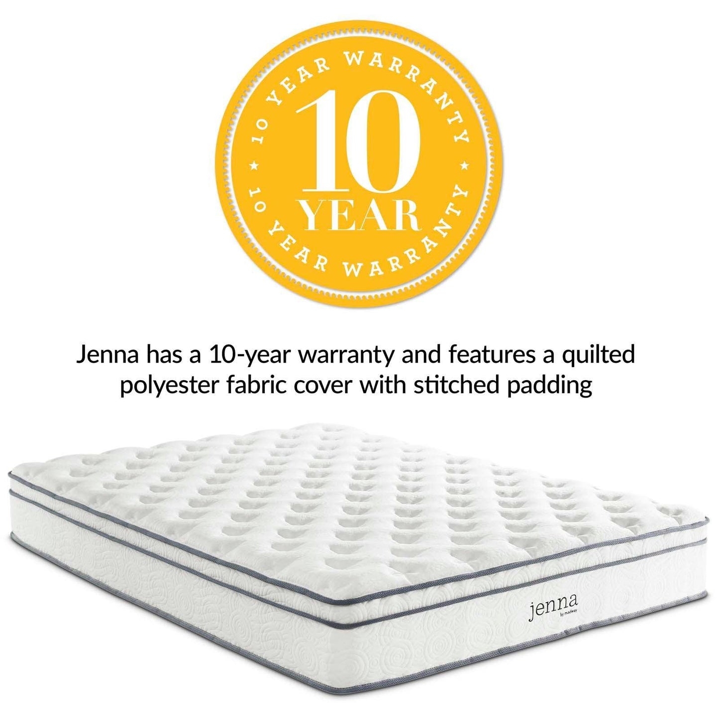 Modway Jenna 10" Innerspring and Foam Queen Mattress FredCo