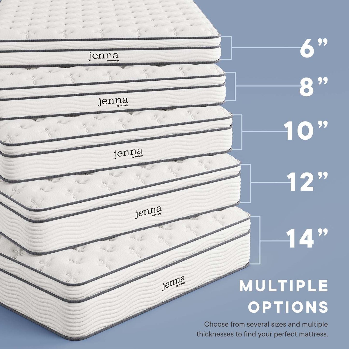 Modway Jenna 12" Innerspring and Foam Mattress FredCo
