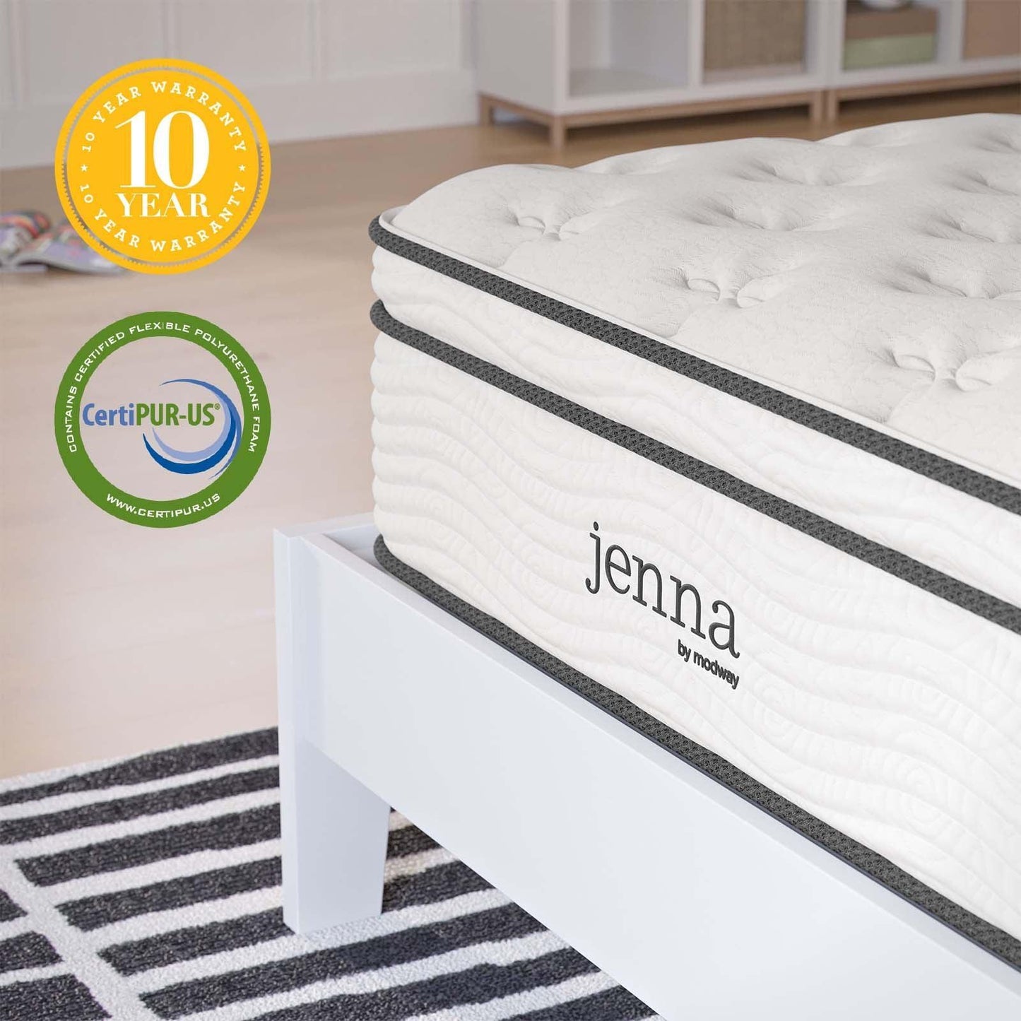 Modway Jenna 12" Innerspring and Foam Mattress FredCo