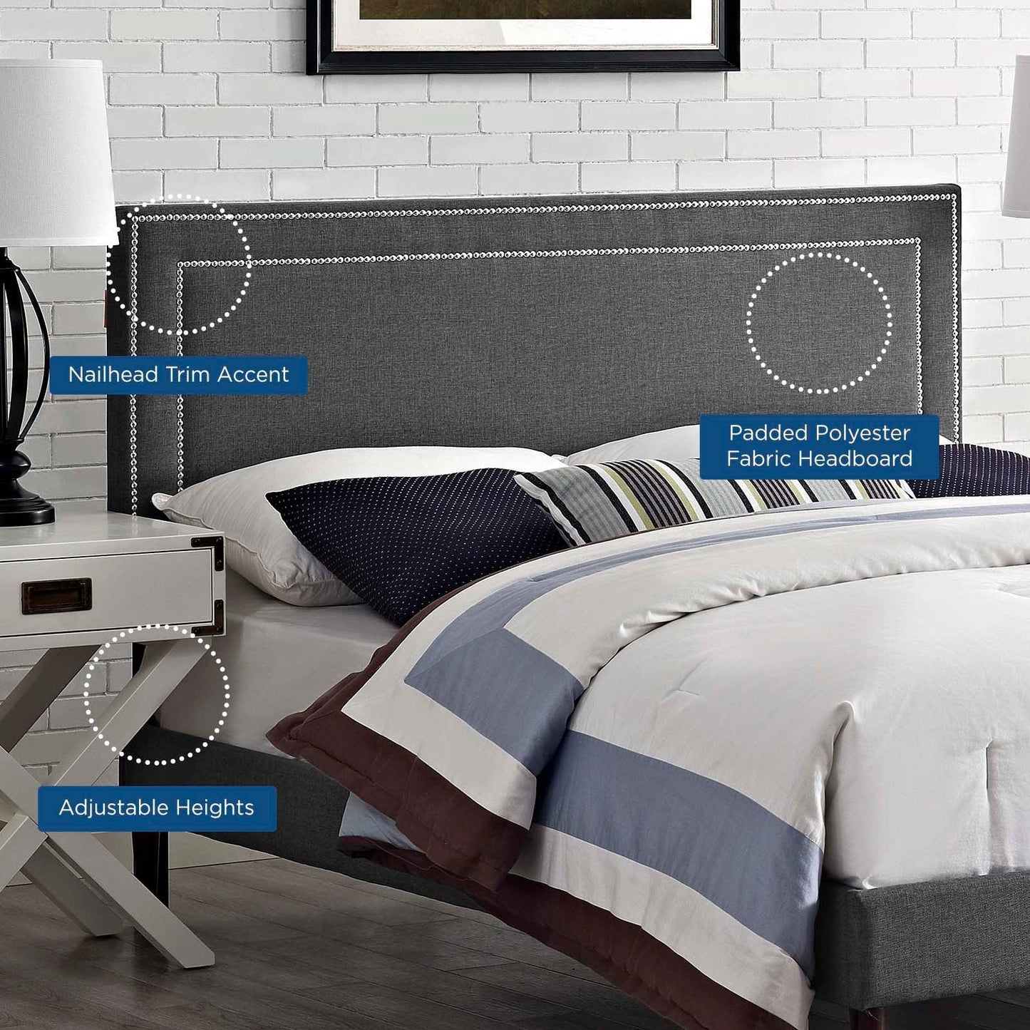 Modway Jessamine Full Upholstered Fabric Headboard FredCo